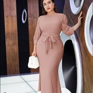 Zip back belted dress.